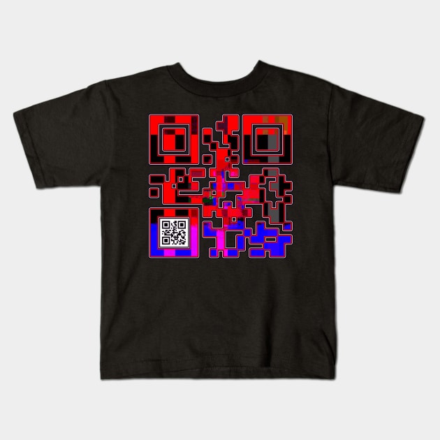 Desire QR Code Kids T-Shirt by crunchysqueak